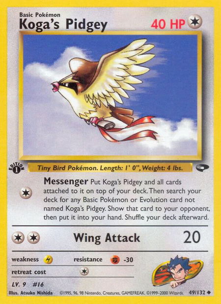Koga's Pidgey (49) - Gym Challenge Pokémon trading card