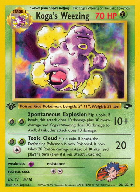 Koga's Weezing - Gym Challenge Pokémon trading card
