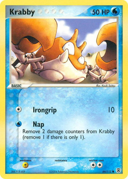 Krabby - FireRed & LeafGreen Pokémon trading card