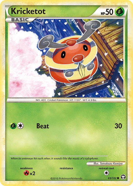 Kricketot trading card from Triumphant Kricketot - Triumphant Pokémon trading card