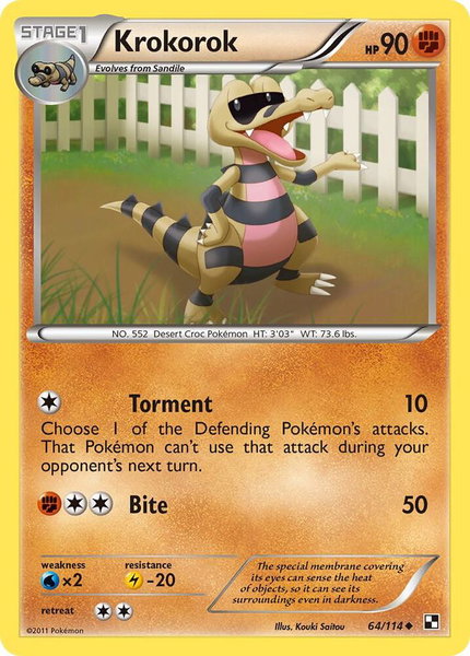 Krokorok - Black and White Pokémon trading card
