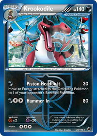 Krookodile (Team Plasma) - Plasma Freeze (PLF) #70/116 - Rare Pokémon Trading Card