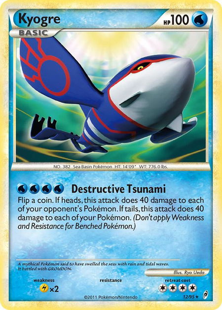 Kyogre trading card from Call of Legends Kyogre - Call of Legends Pokémon trading card