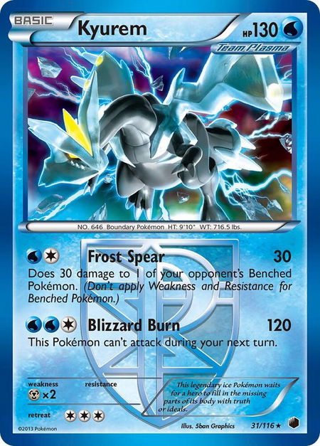Kyurem (Team Plasma) - Plasma Freeze Pokémon trading card