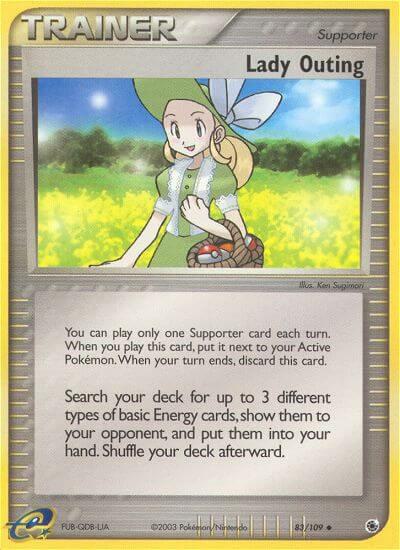 Lady Outing trading card from Ruby and Sapphire Lady Outing - Ruby and Sapphire Pokémon trading card