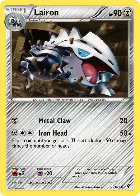 Lairon - Plasma Blast Pokémon trading card