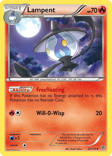 Lampent - Plasma Storm Pokémon trading card