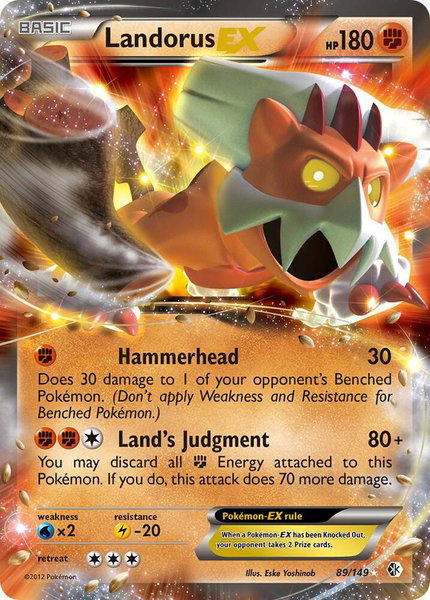 Landorus EX trading card from Boundaries Crossed Landorus EX - Boundaries Crossed Pokémon trading card