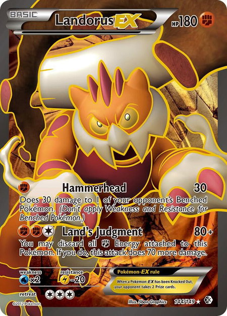 Landorus EX (144 Full Art) - Boundaries Crossed Pokémon trading card