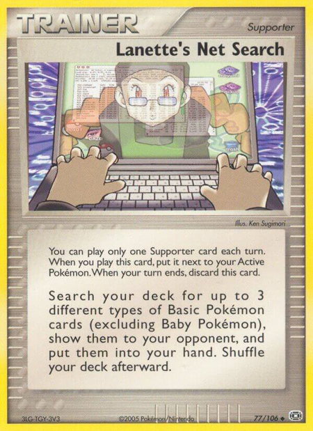 Lanette's Net Search trading card from Emerald Lanette's Net Search - Emerald Pokémon trading card