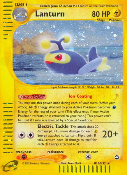 Lanturn (H15) - Aquapolis Pokémon trading card