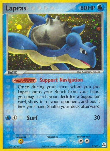 Lapras trading card from Legend Maker Lapras - Legend Maker Pokémon trading card
