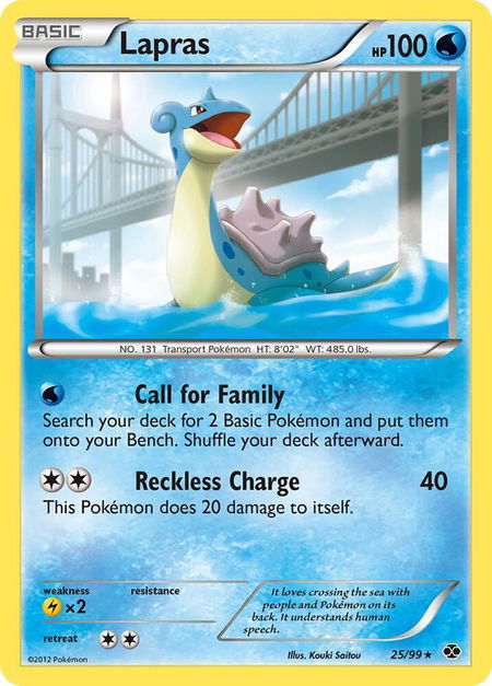 Lapras (25) - Next Destinies Pokémon trading card