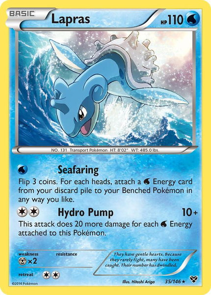 Lapras trading card from XY Base Set Lapras - XY Base Set Pokémon trading card