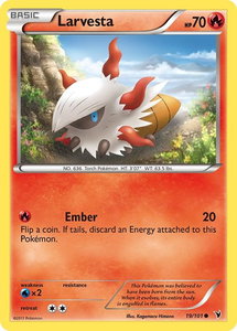 Larvesta (19) - Noble Victories (NVI) #19/101 - Common Pokémon Trading Card