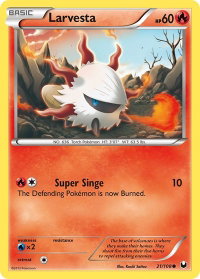 Larvesta (21) - Dark Explorers (DEX) #21/108 - Common Pokémon Trading Card