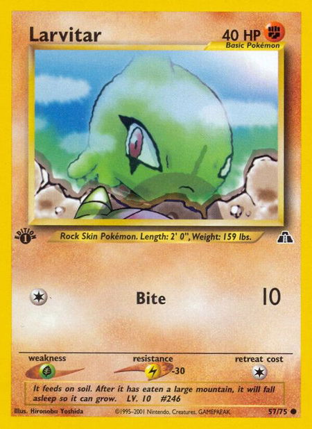 Larvitar - Neo Discovery Pokémon trading card