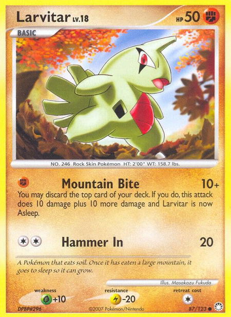 Larvitar - Mysterious Treasures Pokémon trading card