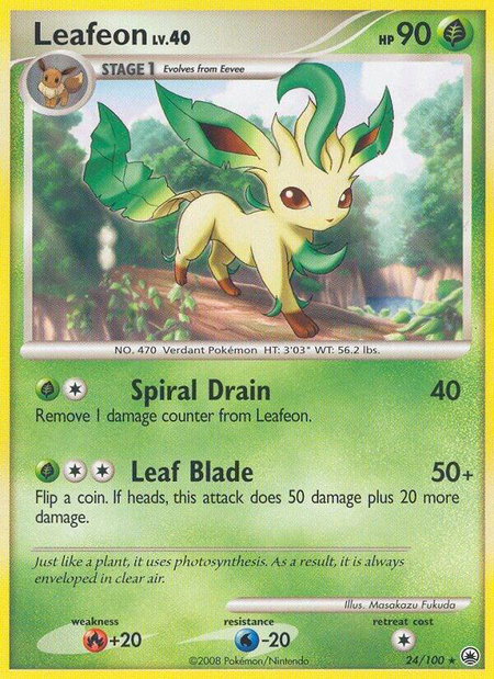 Leafeon (24) trading card from Majestic Dawn Leafeon (24) - Majestic Dawn Pokémon trading card
