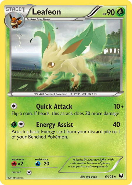 Leafeon - Dark Explorers Pokémon trading card