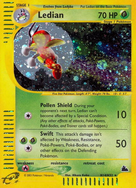 Ledian (H14) - Skyridge Pokémon trading card