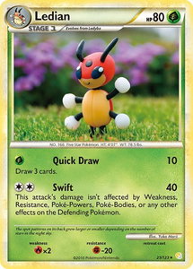 Ledian - HeartGold SoulSilver (HS) #25/123 - Rare Pokémon Trading Card