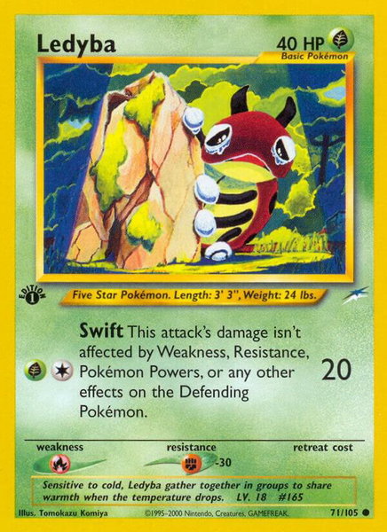 Ledyba trading card from Neo Destiny Ledyba - Neo Destiny Pokémon trading card