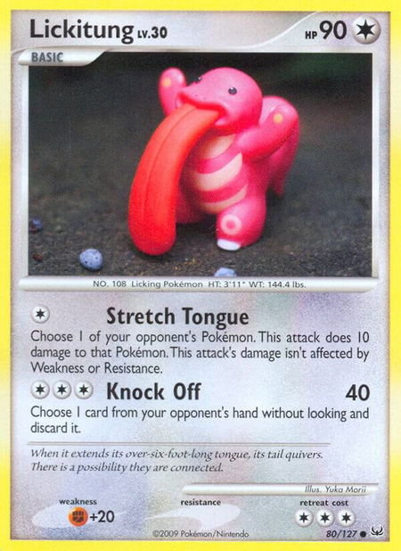 Lickitung - Platinum Pokémon trading card