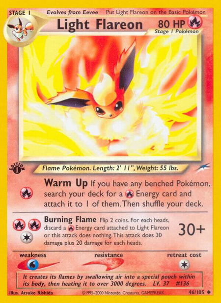 Light Flareon - Neo Destiny Pokémon trading card