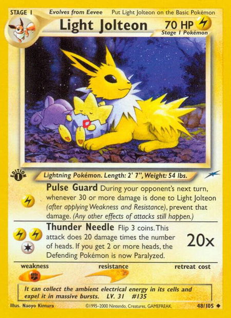 Light Jolteon - Neo Destiny Pokémon trading card