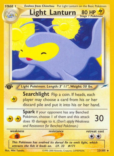 Light Lanturn - Neo Destiny Pokémon trading card