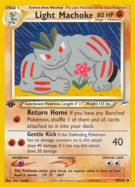 Light Machoke trading card from Neo Destiny Light Machoke - Neo Destiny Pokémon trading card
