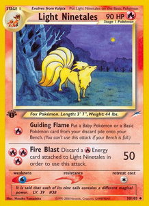Light Ninetales - Neo Destiny (N4) #050/105 - Uncommon Pokémon Trading Card