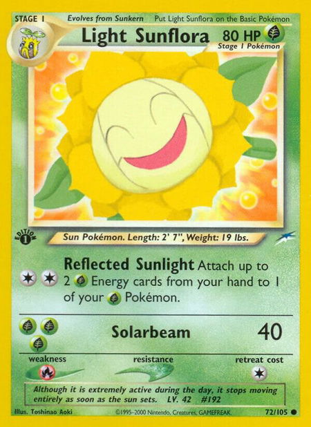 Light Sunflora - Neo Destiny Pokémon trading card