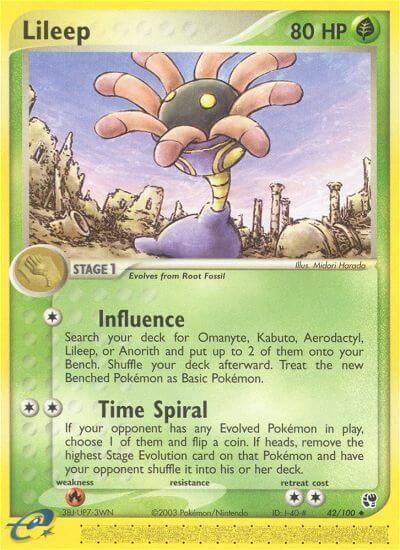 Lileep - 42/100 trading card from Sandstorm Lileep - 42/100 - Sandstorm Pokémon trading card