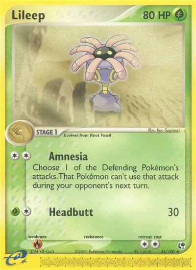 Lileep - 43/100 trading card from Sandstorm Lileep - 43/100 - Sandstorm Pokémon trading card