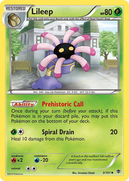 Lileep - Plasma Blast Pokémon trading card