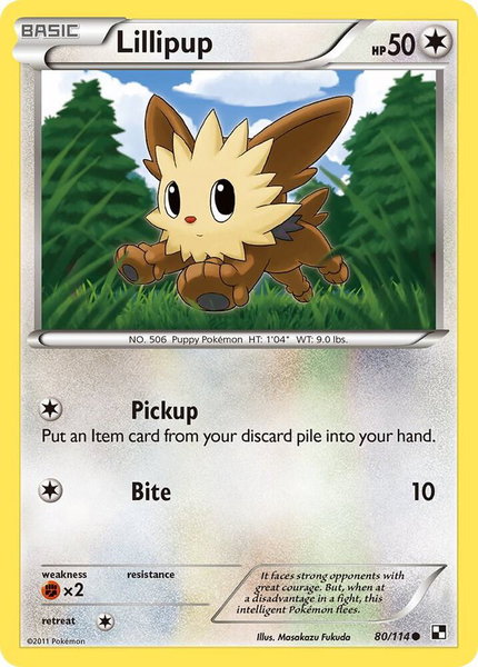 Lillipup (80) trading card from Black and White Lillipup (80) - Black and White Pokémon trading card