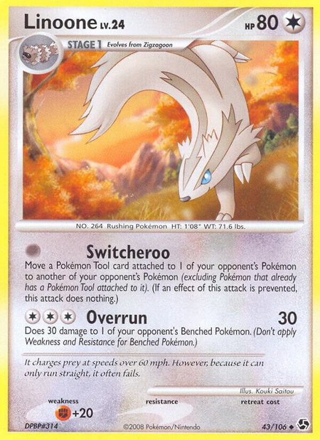 Linoone - Great Encounters Pokémon trading card