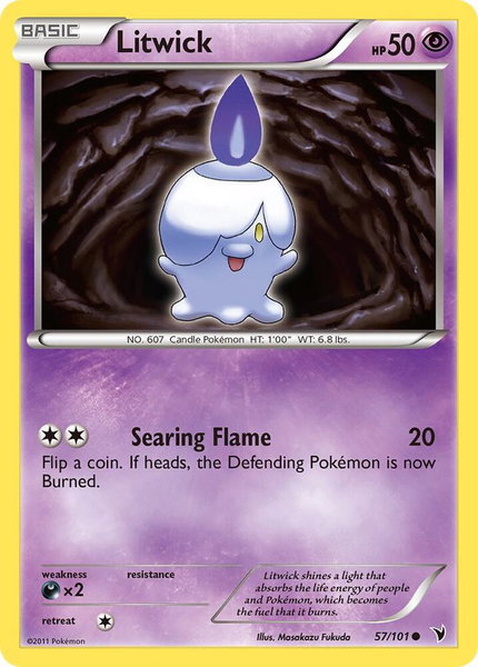 Litwick (57) trading card from Noble Victories Litwick (57) - Noble Victories Pokémon trading card