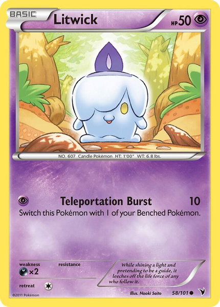 Litwick (58) trading card from Noble Victories Litwick (58) - Noble Victories Pokémon trading card