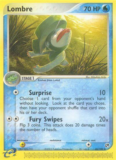 Lombre - 46/100 - Sandstorm Pokémon trading card
