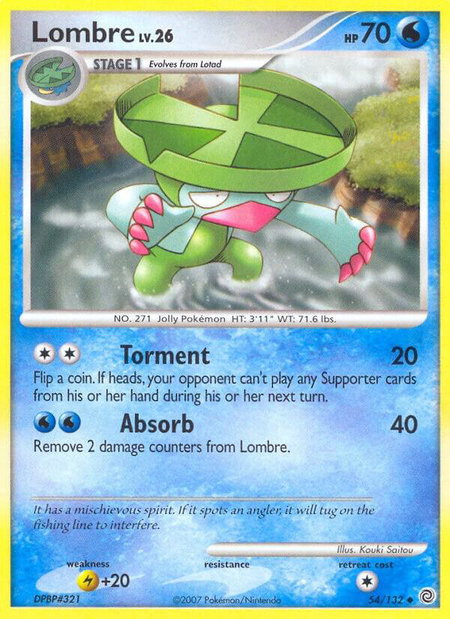 Lombre - Secret Wonders Pokémon trading card