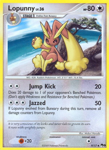 Lopunny trading card from POP Series 9 Lopunny - POP Series 9 Pokémon trading card