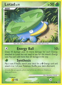 Lotad - Platinum (PL) #81/127 - Common Pokémon Trading Card