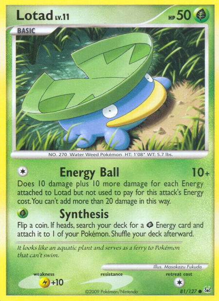 Lotad - Platinum Pokémon trading card