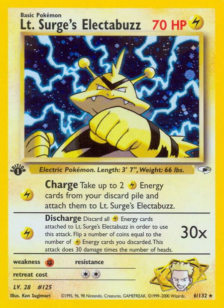 Lt. Surge's Electabuzz (6) - Gym Heroes Pokémon trading card