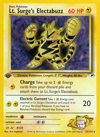 Lt. Surge's Electabuzz (27) - Gym Heroes (G1) #027/132 - Rare Pokémon Trading Card