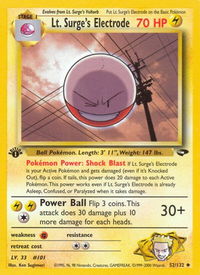 Lt. Surge's Electrode - Gym Challenge (G2) #052/132 - Uncommon Pokémon Trading Card