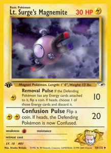 Lt. Surge's Magnemite (50) - Gym Heroes (G1) #050/132 - Uncommon Pokémon Trading Card